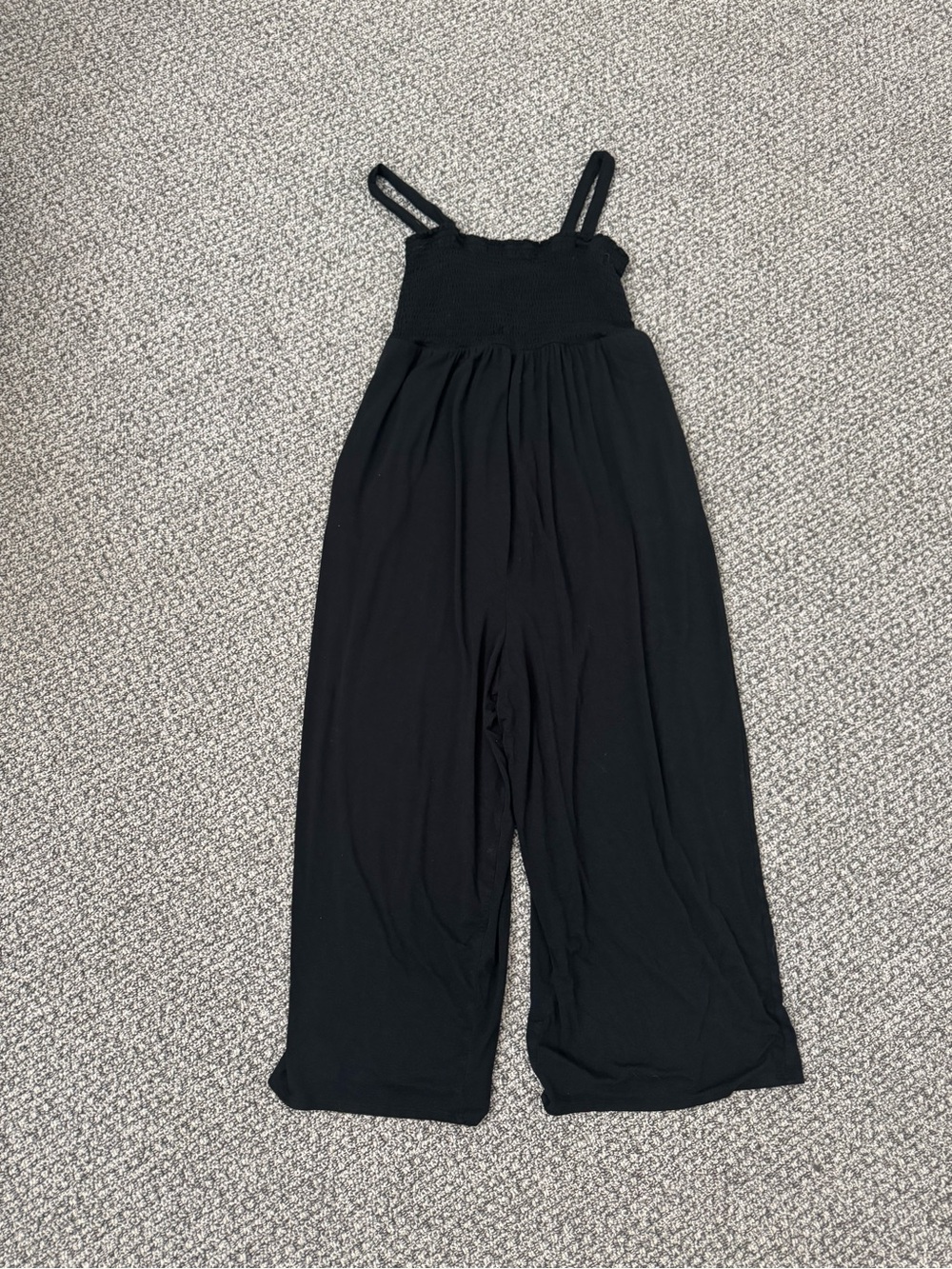 Isabel Maternity Black Smocked Jumpsuit